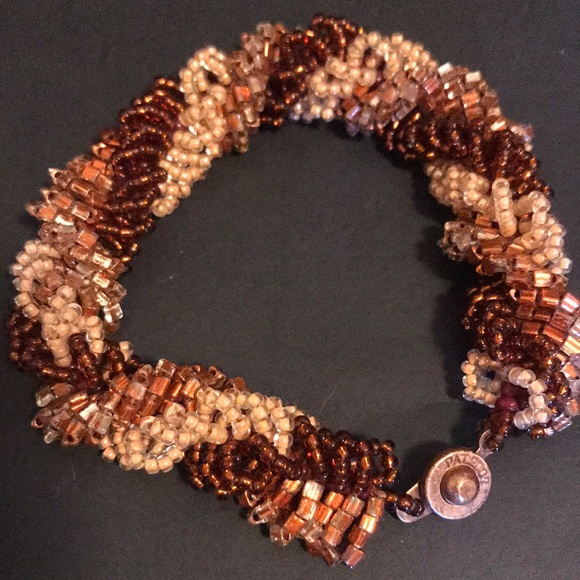 Pat 2007 SEED BEAD BRACELET snap copper closure - Picture 1 of 6